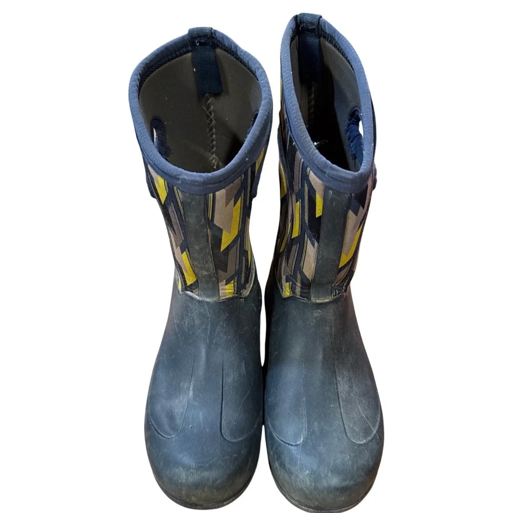 Bogs Kids Neo-Classic Warp Waterproof Winter Boots Black Yellow Youth 5 Euro 38